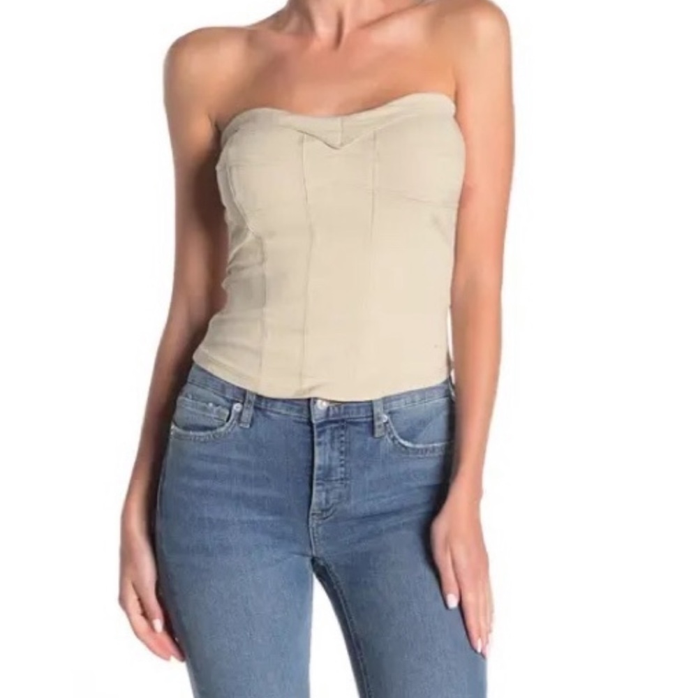 Intimately Free People You Too Tube Top Corset In Sand Combo